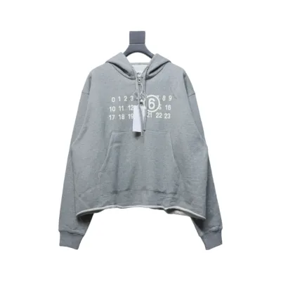 Maison Margiela MM6 23FW Margiela Fluorescent Lettering Hooded Hoodie Grey 01