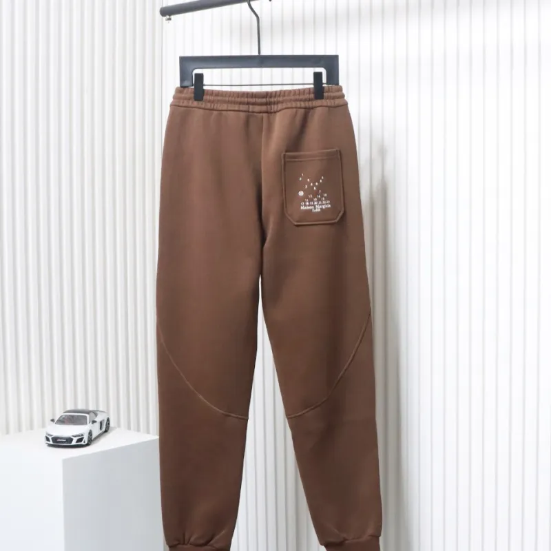 Maison Margiela MM6 Lettering Embroidered Trousers Brown
