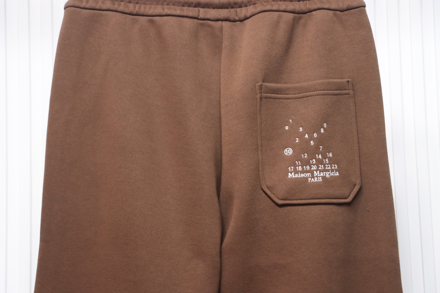 Maison Margiela MM6 Lettering Embroidered Trousers Brown