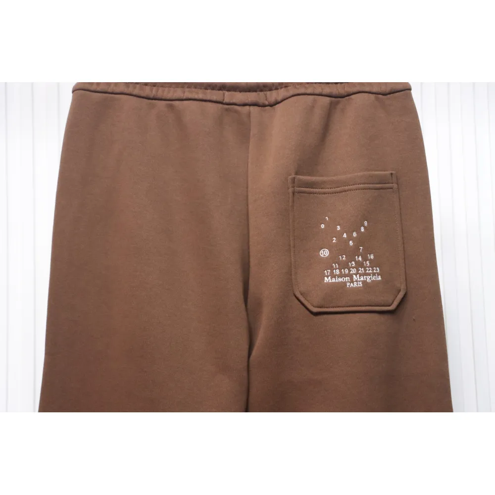 Maison Margiela MM6 Lettering Embroidered Trousers Brown