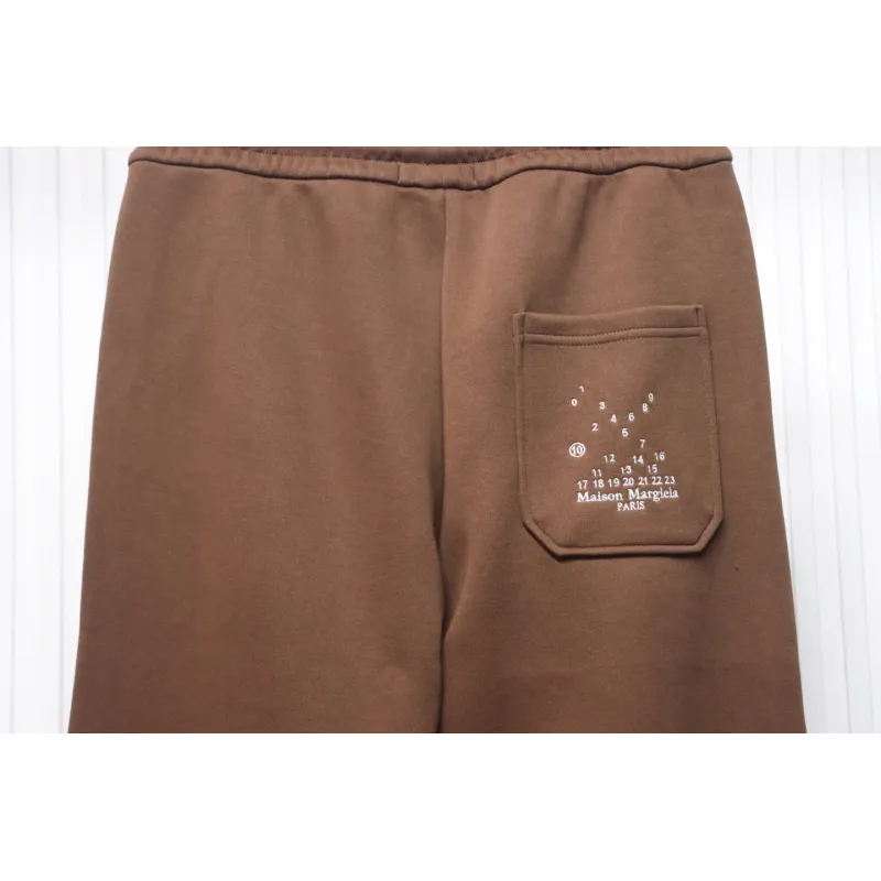 Maison Margiela MM6 Lettering Embroidered Trousers Brown