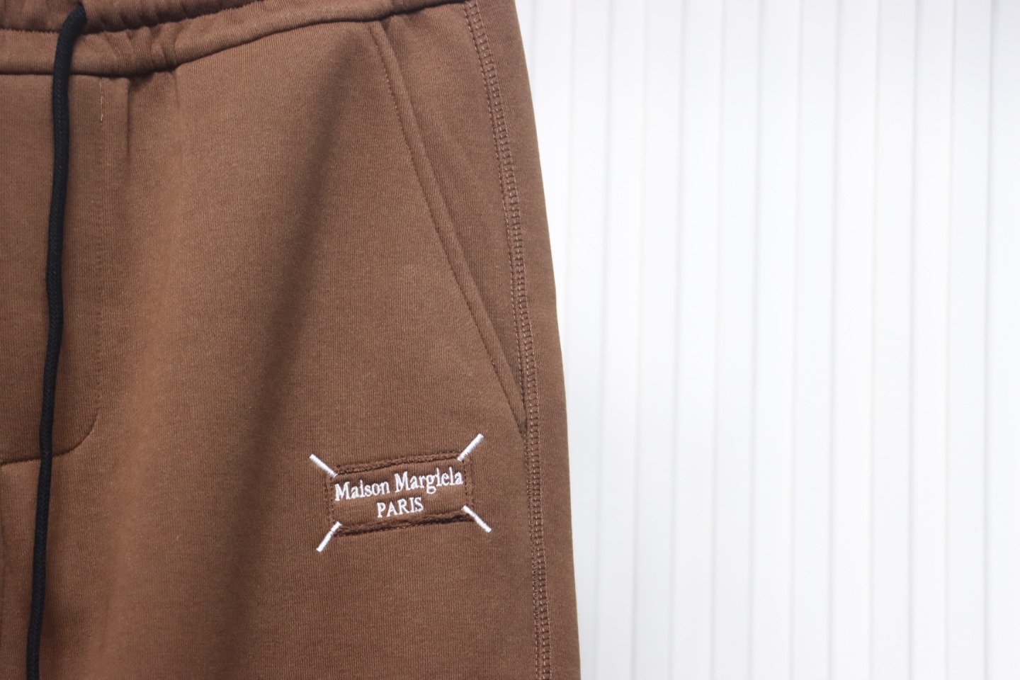 Maison Margiela MM6 Lettering Embroidered Trousers Brown