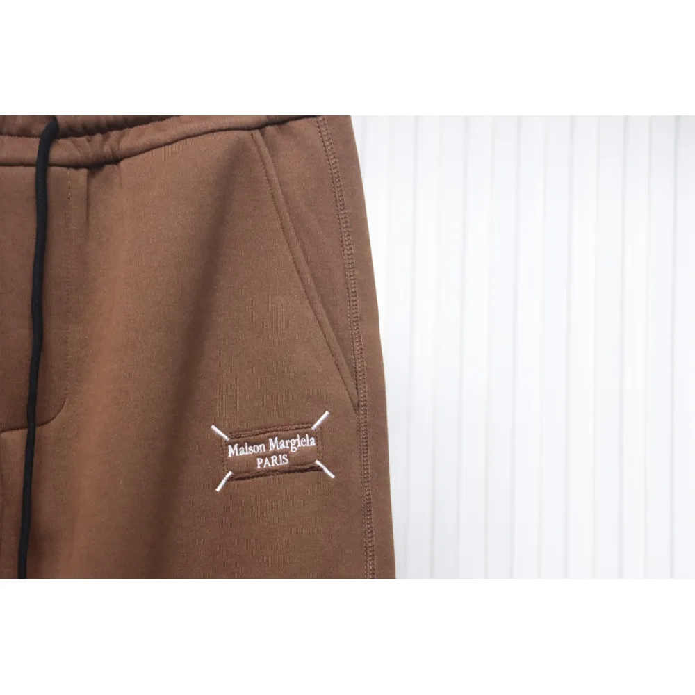 Maison Margiela MM6 Lettering Embroidered Trousers Brown