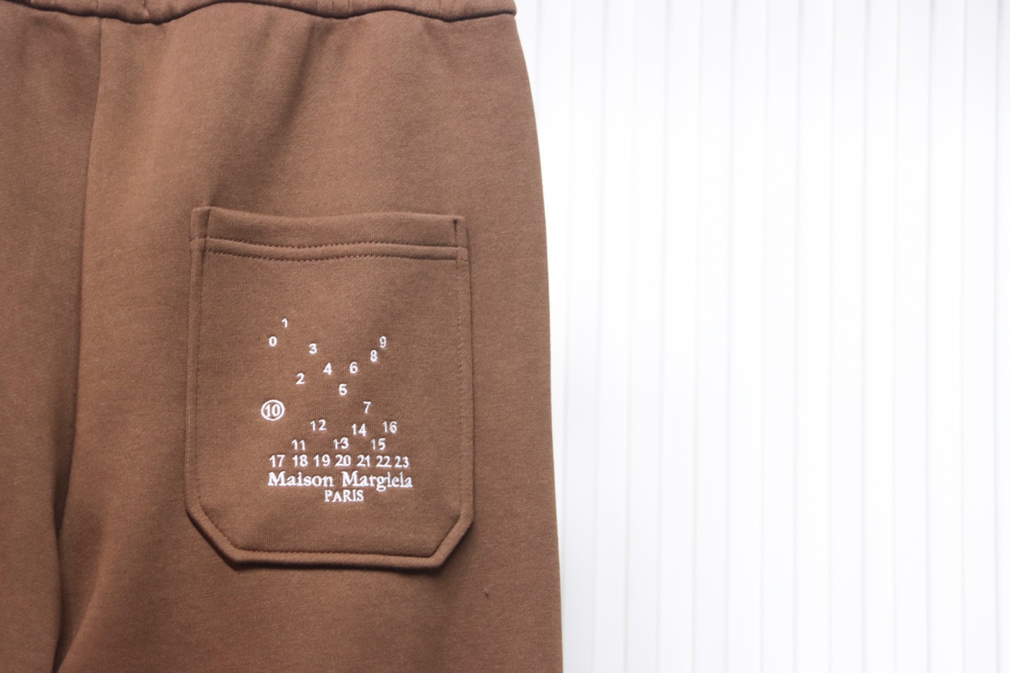 Maison Margiela MM6 Lettering Embroidered Trousers Brown
