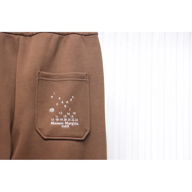 Maison Margiela MM6 Lettering Embroidered Trousers Brown