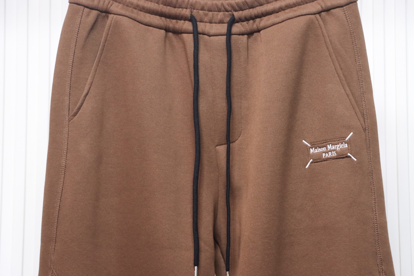 Maison Margiela MM6 Lettering Embroidered Trousers Brown