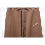 Maison Margiela MM6 Lettering Embroidered Trousers Brown