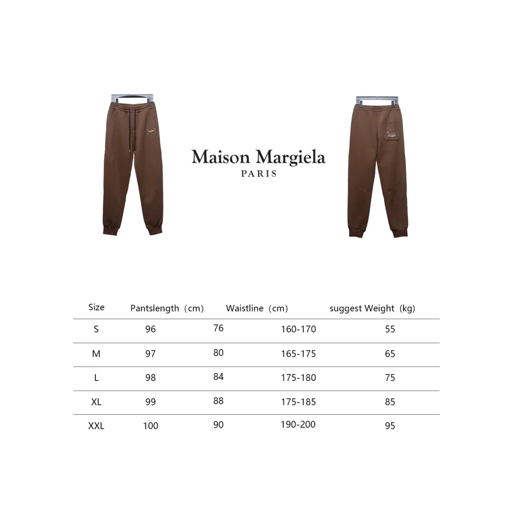 Maison Margiela MM6 Lettering Embroidered Trousers Brown