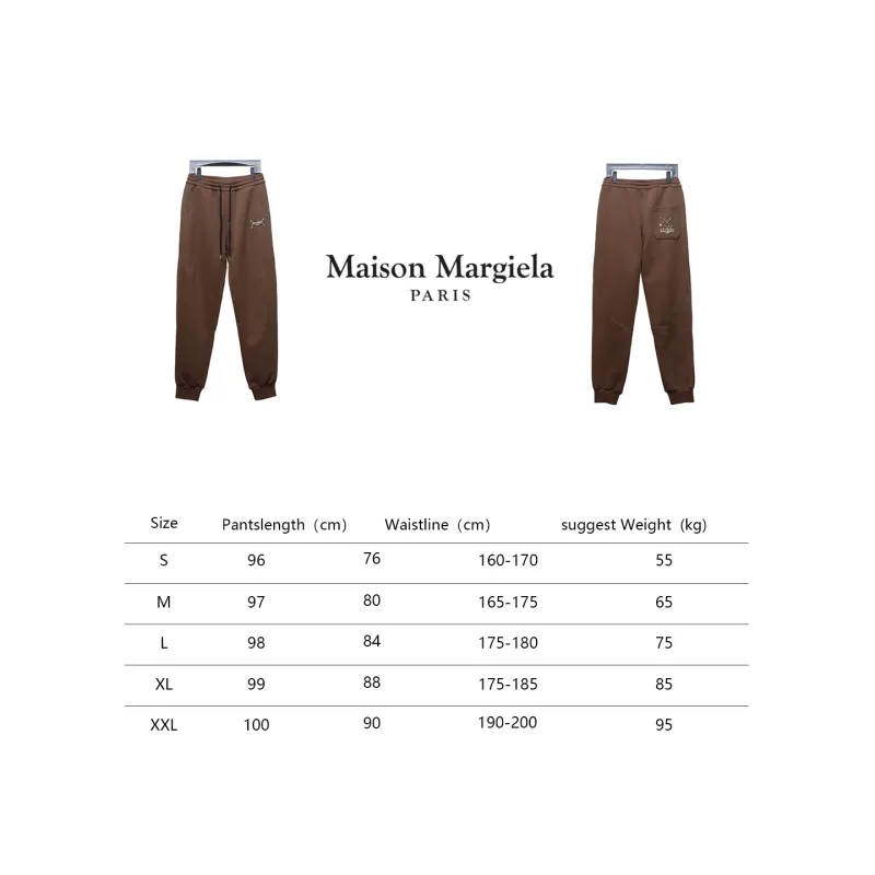 Maison Margiela MM6 Lettering Embroidered Trousers Brown