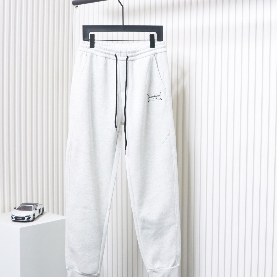 Maison Margiela MM6 Lettering Embroidered Trousers White