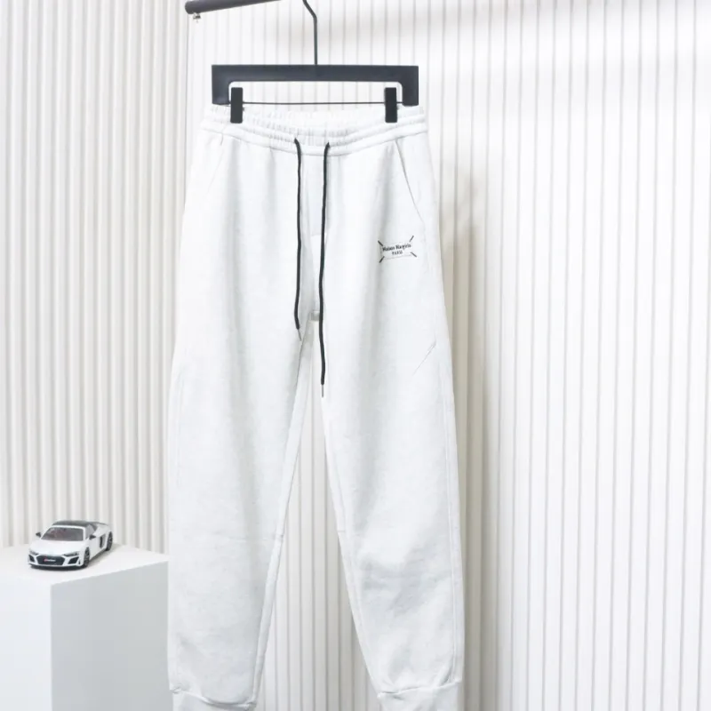 Maison Margiela MM6 Lettering Embroidered Trousers White