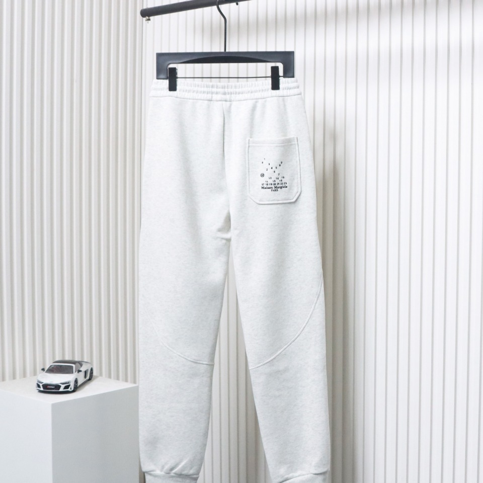 Maison Margiela MM6 Lettering Embroidered Trousers White