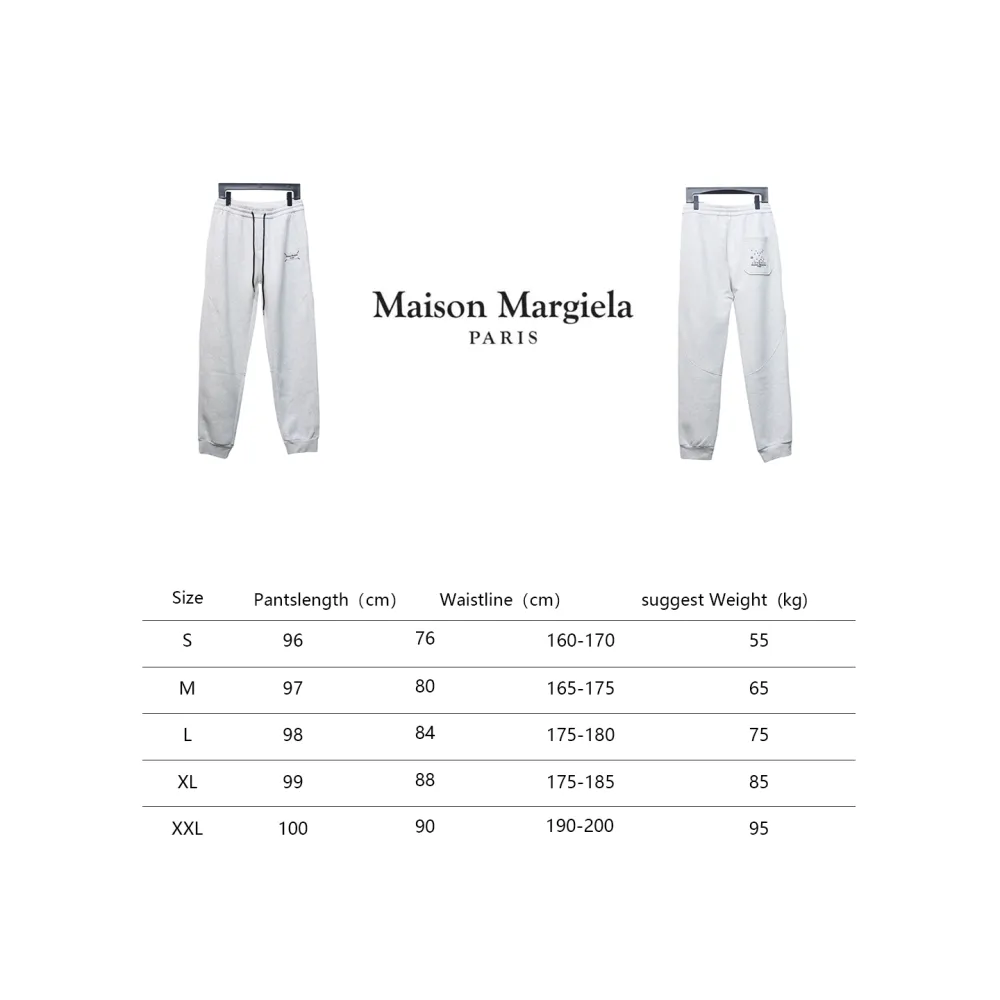 Maison Margiela MM6 Lettering Embroidered Trousers White