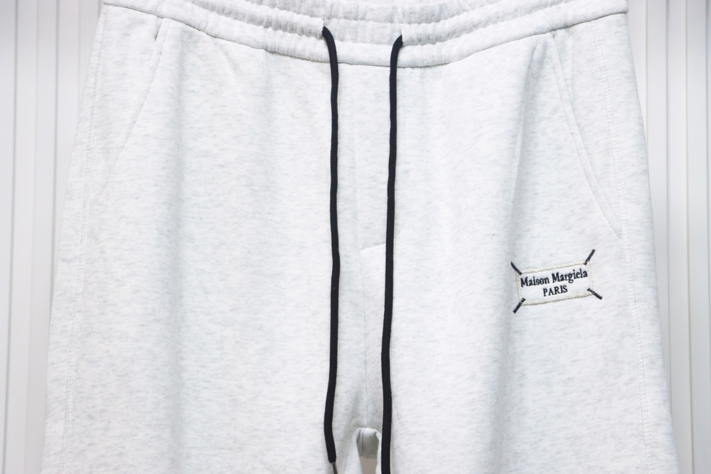 Maison Margiela MM6 Lettering Embroidered Trousers White