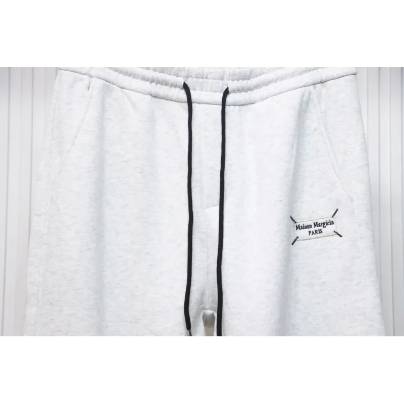 Maison Margiela MM6 Lettering Embroidered Trousers White