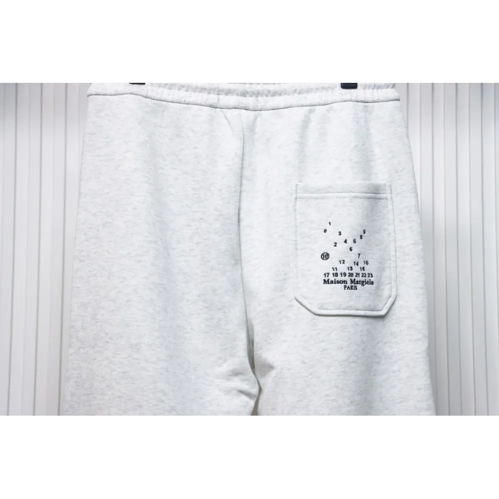 Maison Margiela MM6 Lettering Embroidered Trousers White
