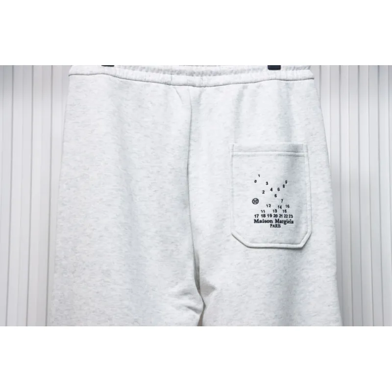 Maison Margiela MM6 Lettering Embroidered Trousers White