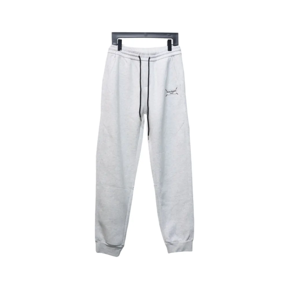 Maison Margiela MM6 Lettering Embroidered Trousers White