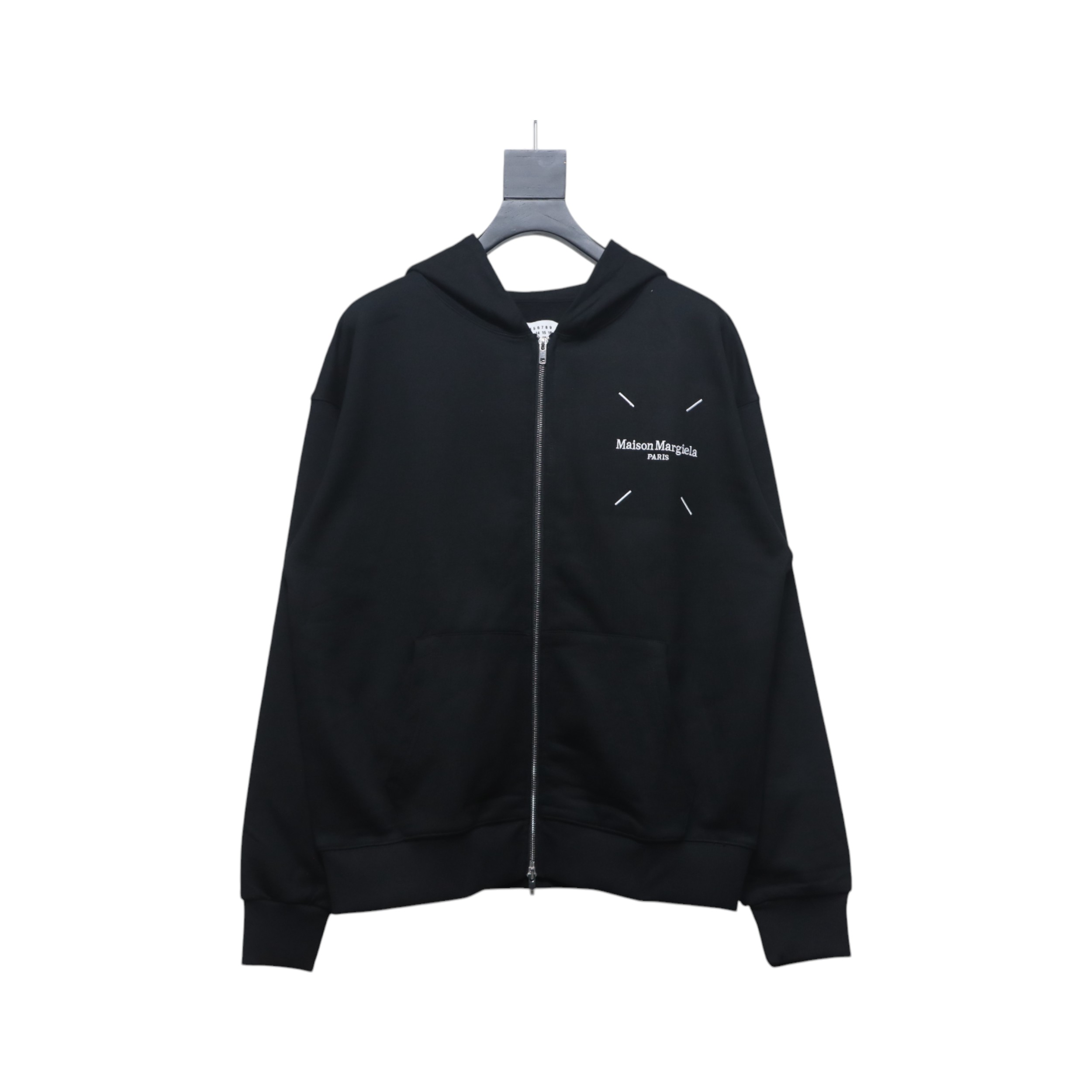 Maison Margiela MM6 Printed Tape Cardigan Hoodie Black