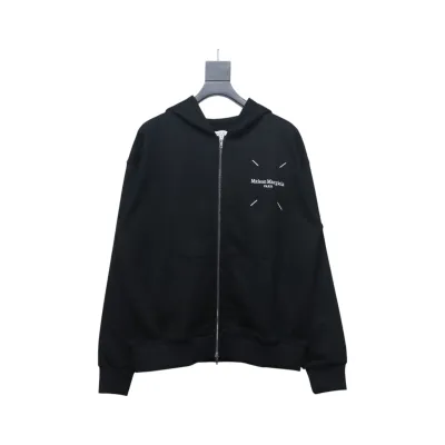 Maison Margiela MM6 Printed Tape Cardigan Hoodie Black 01