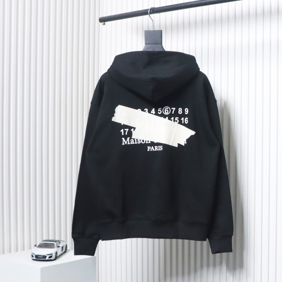 Maison Margiela MM6 Printed Tape Cardigan Hoodie Black