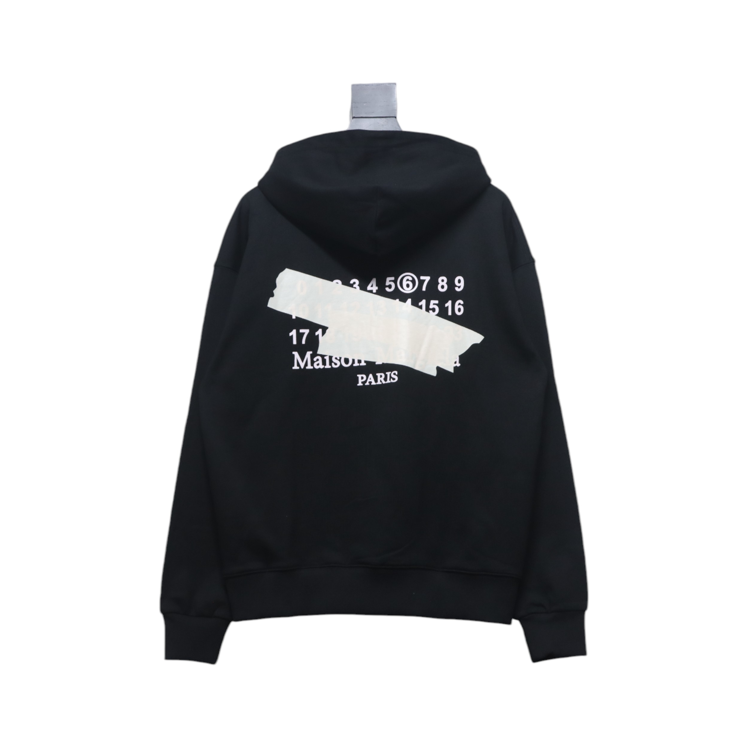 Maison Margiela MM6 Printed Tape Cardigan Hoodie Black