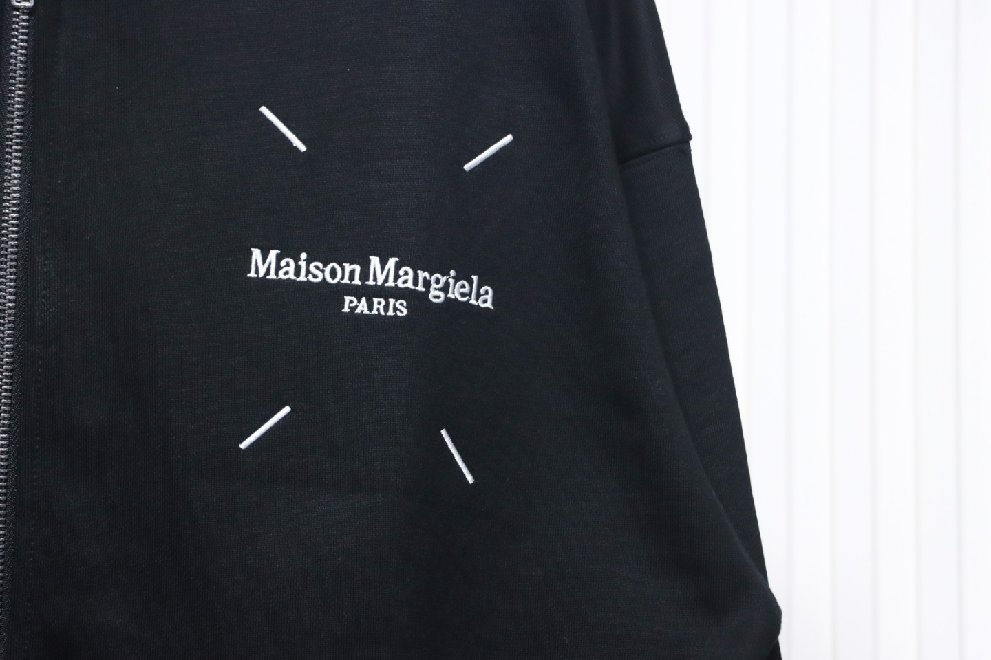 Maison Margiela MM6 Printed Tape Cardigan Hoodie Black