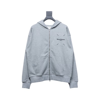 Maison Margiela MM6 Printed Tape Cardigan Hoodie Grey 01