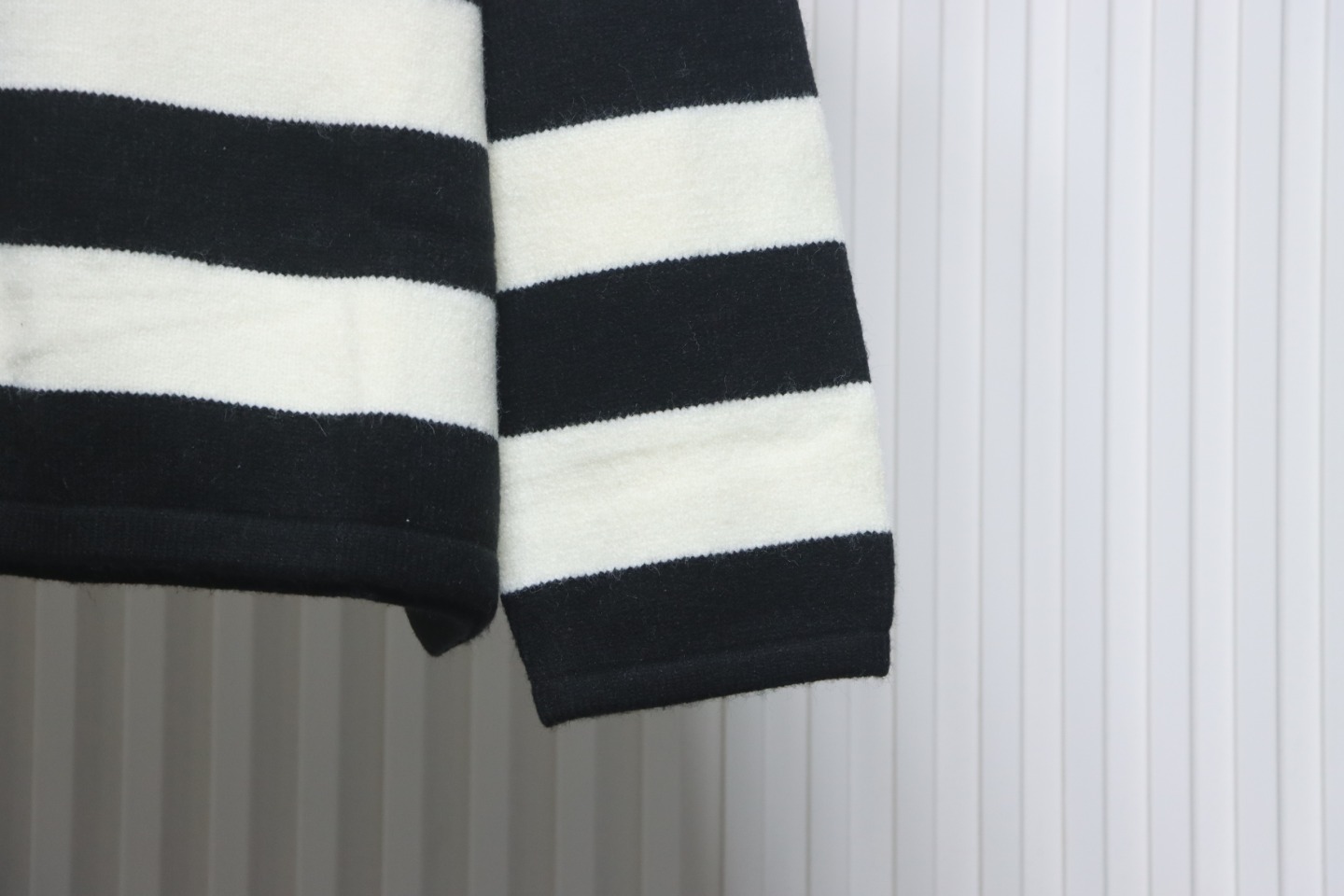 Maison Margiela x Tommy Cash Black And White Striped Letter Embroidered Crew Neck Sweater