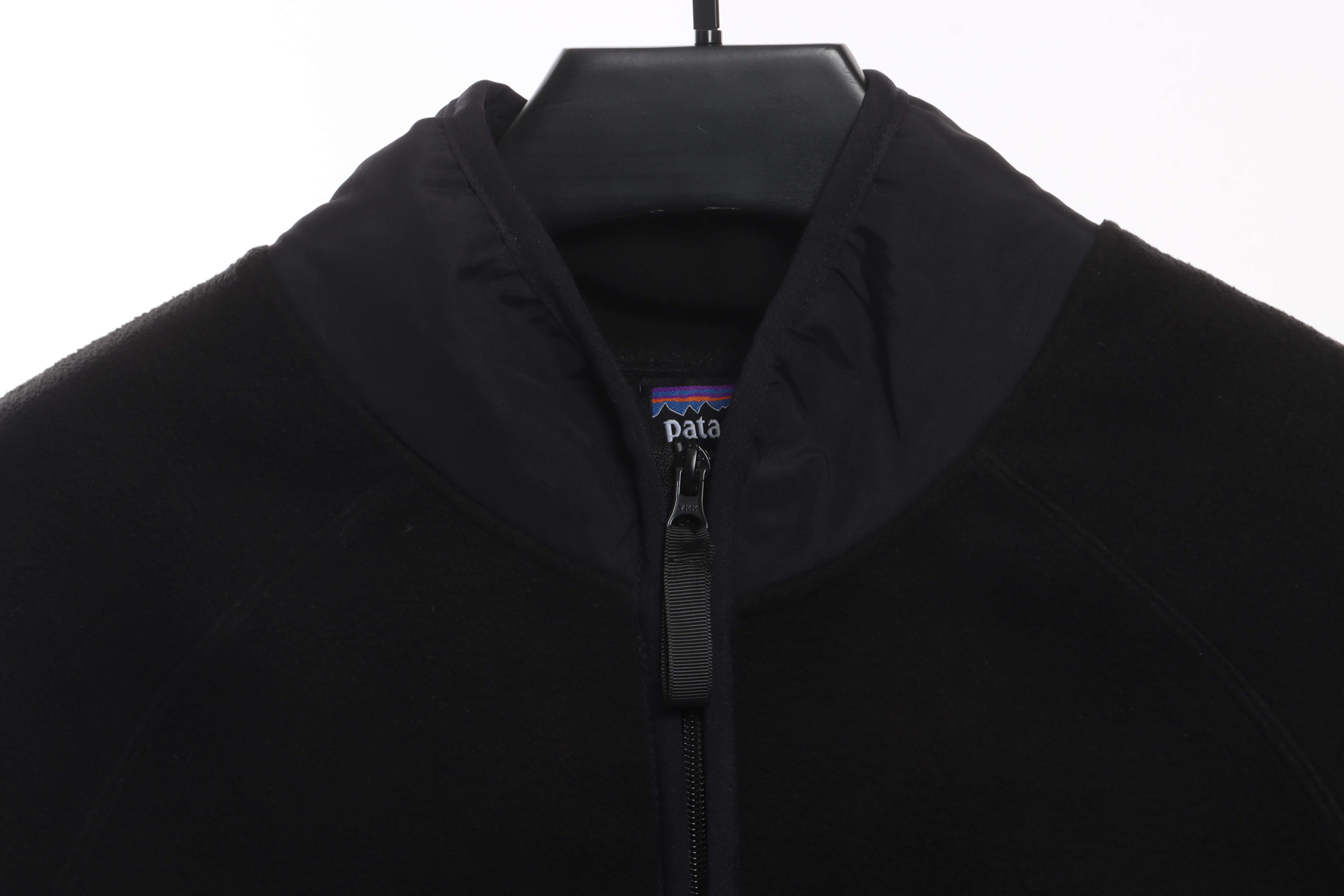 Patagonia Chest Pocket Polar Fleece Stand Collar Jacket Black