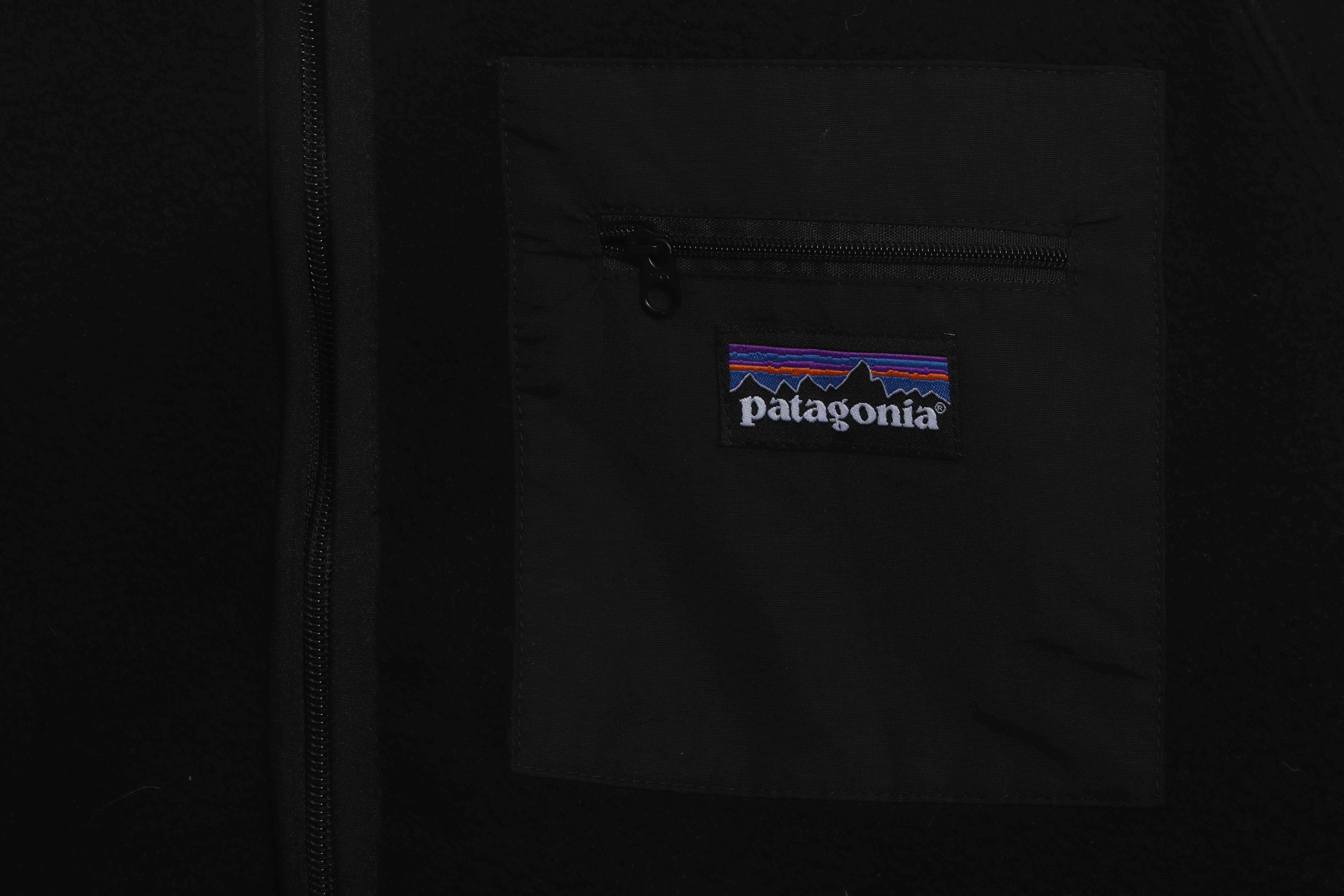 Patagonia Chest Pocket Polar Fleece Stand Collar Jacket Black