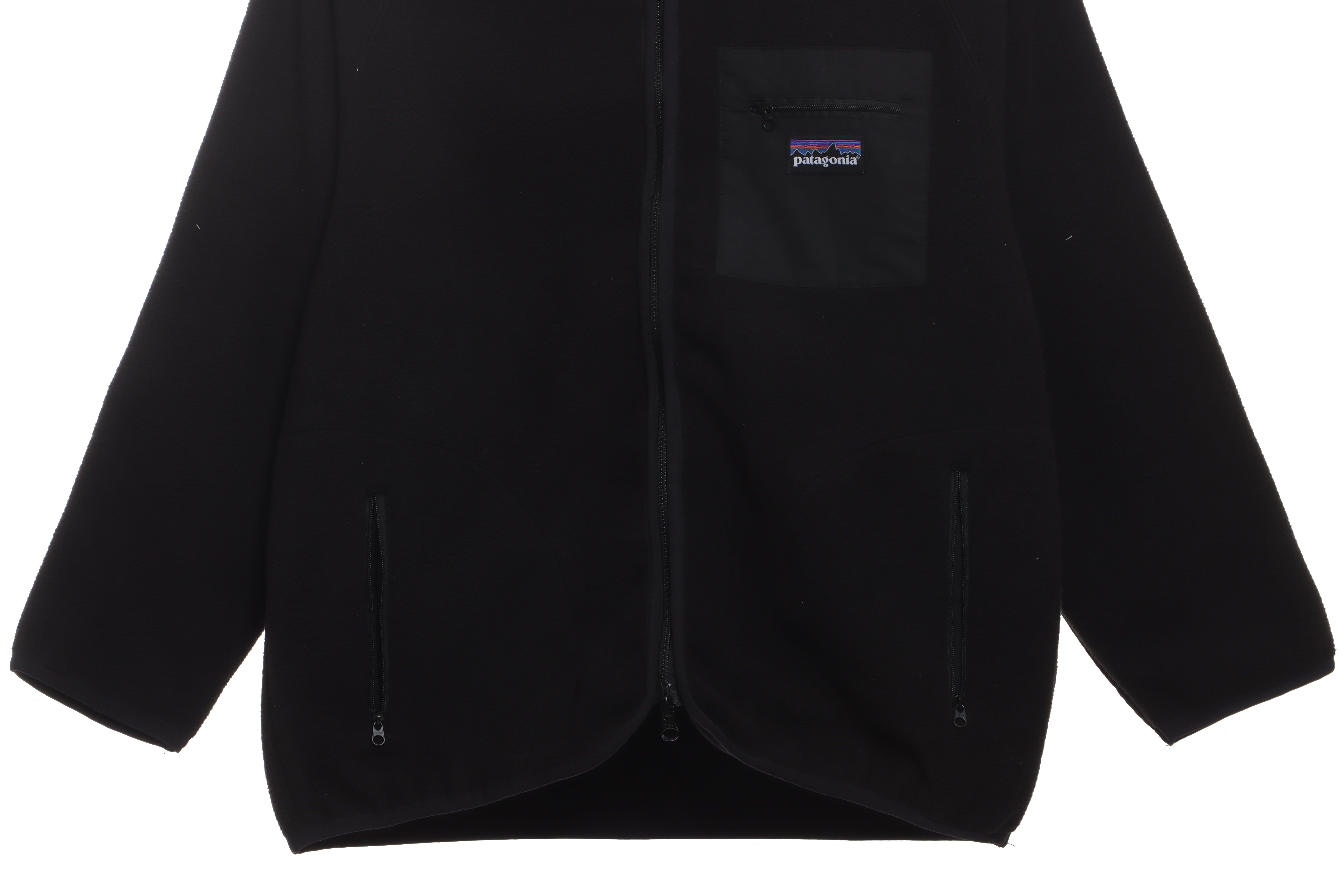 Patagonia Chest Pocket Polar Fleece Stand Collar Jacket Black