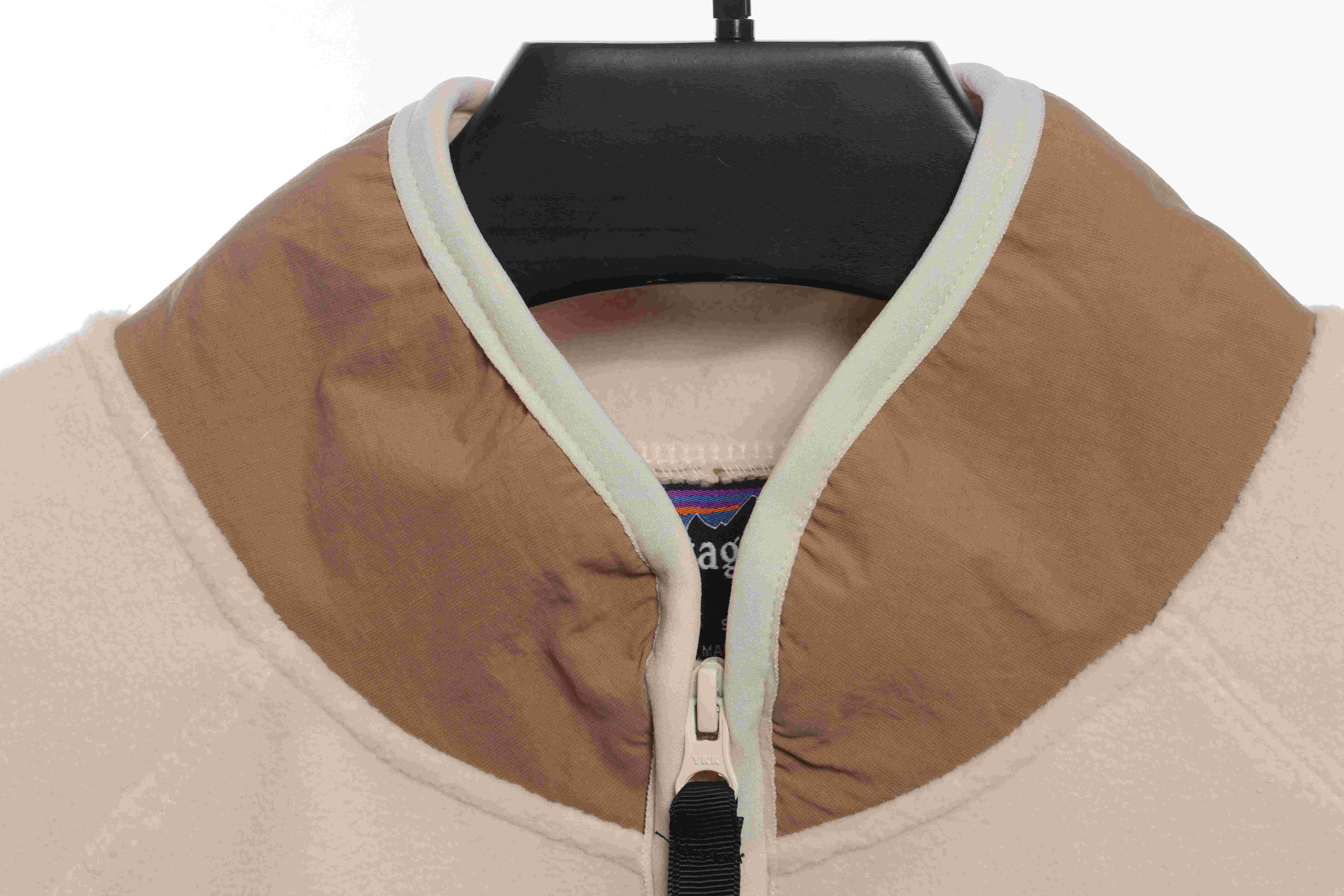 Patagonia Chest Pocket Polar Fleece Stand Collar Jacket Khaki