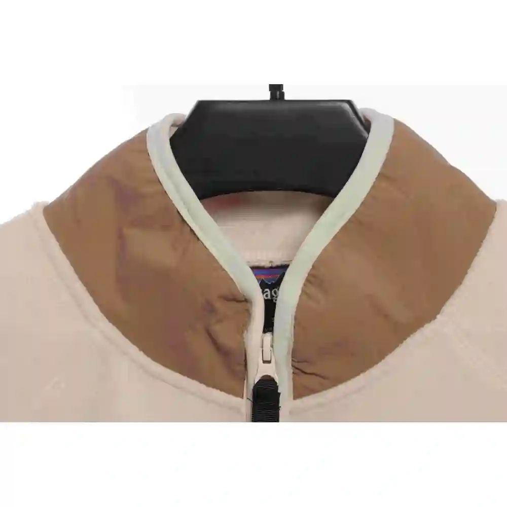 Patagonia Chest Pocket Polar Fleece Stand Collar Jacket Khaki