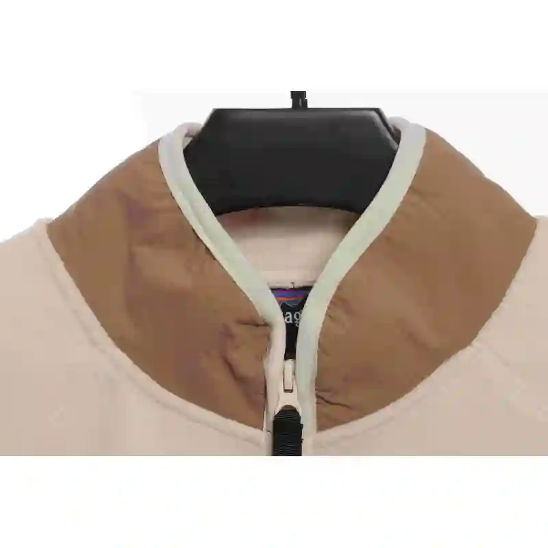 Patagonia Chest Pocket Polar Fleece Stand Collar Jacket Khaki