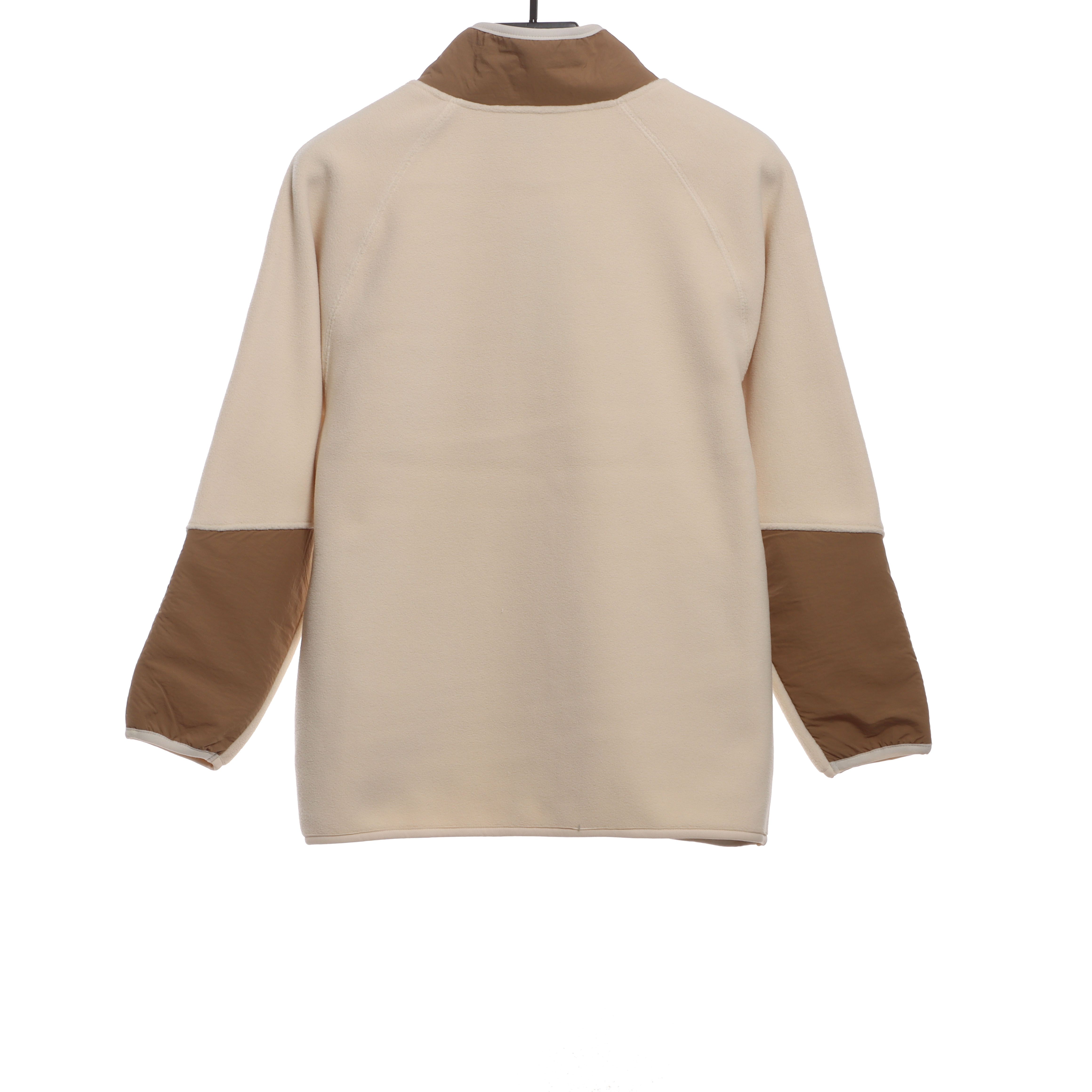 Patagonia Chest Pocket Polar Fleece Stand Collar Jacket Khaki