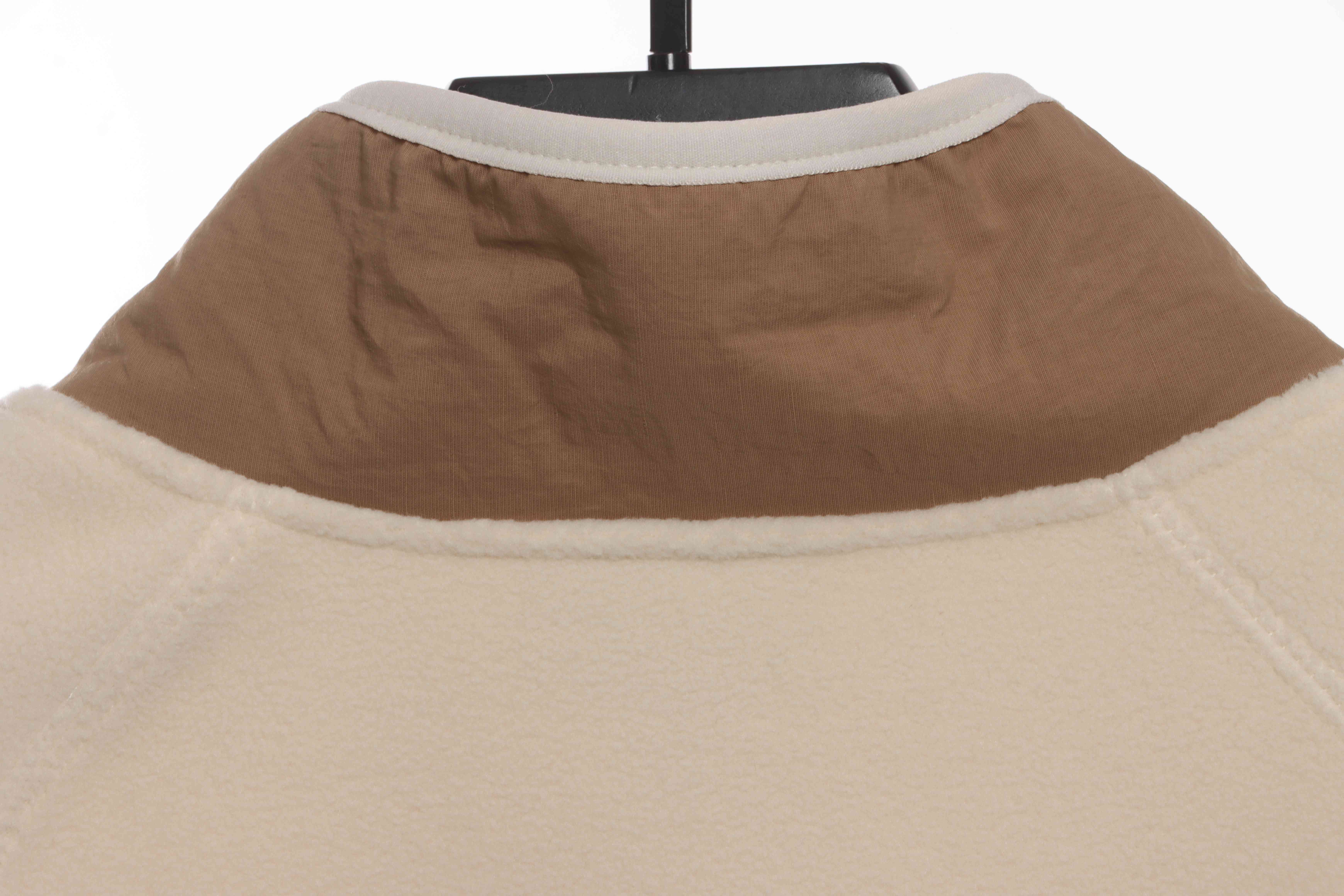 Patagonia Chest Pocket Polar Fleece Stand Collar Jacket Khaki