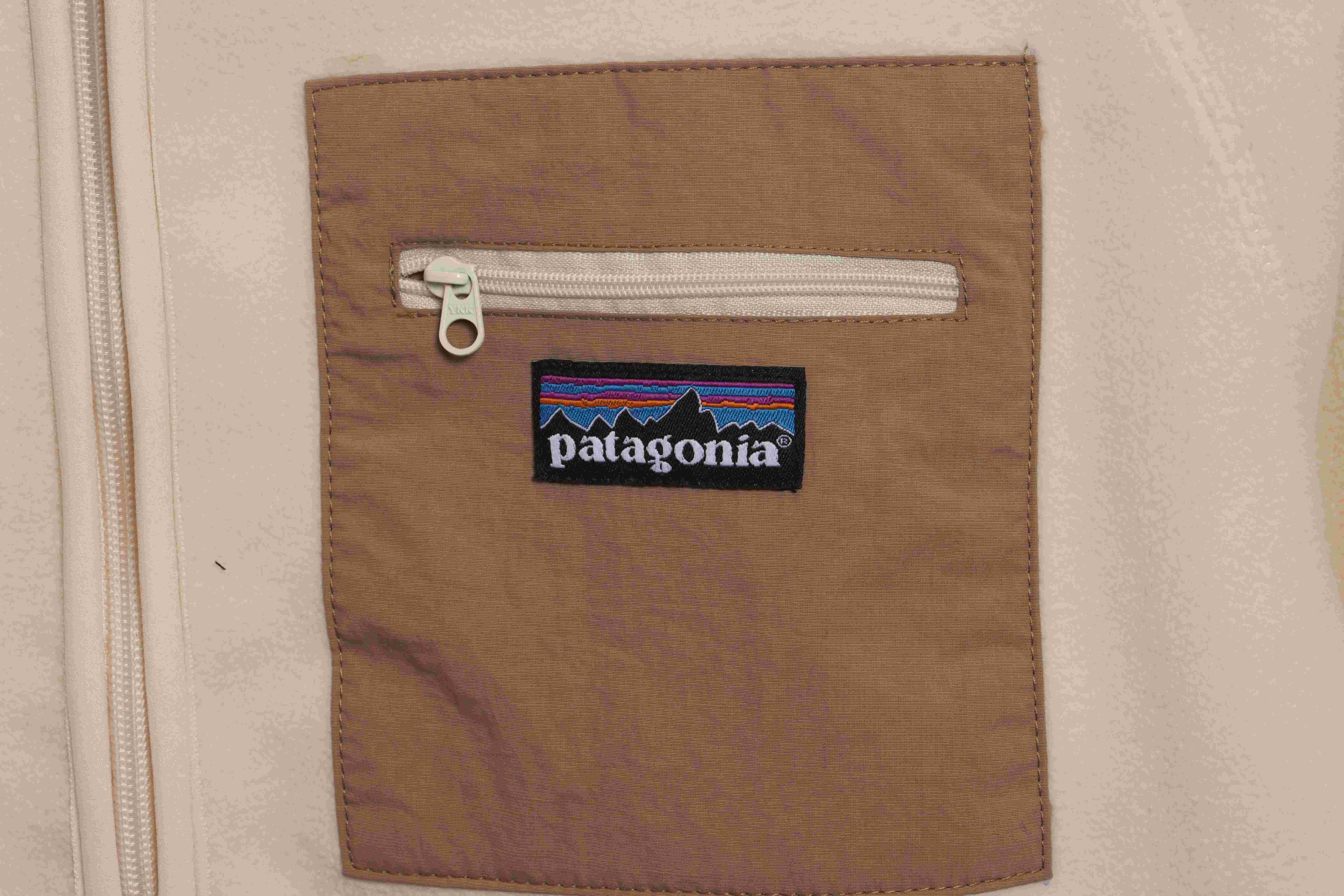 Patagonia Chest Pocket Polar Fleece Stand Collar Jacket Khaki
