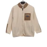 Patagonia Chest Pocket Polar Fleece Stand Collar Jacket Khaki