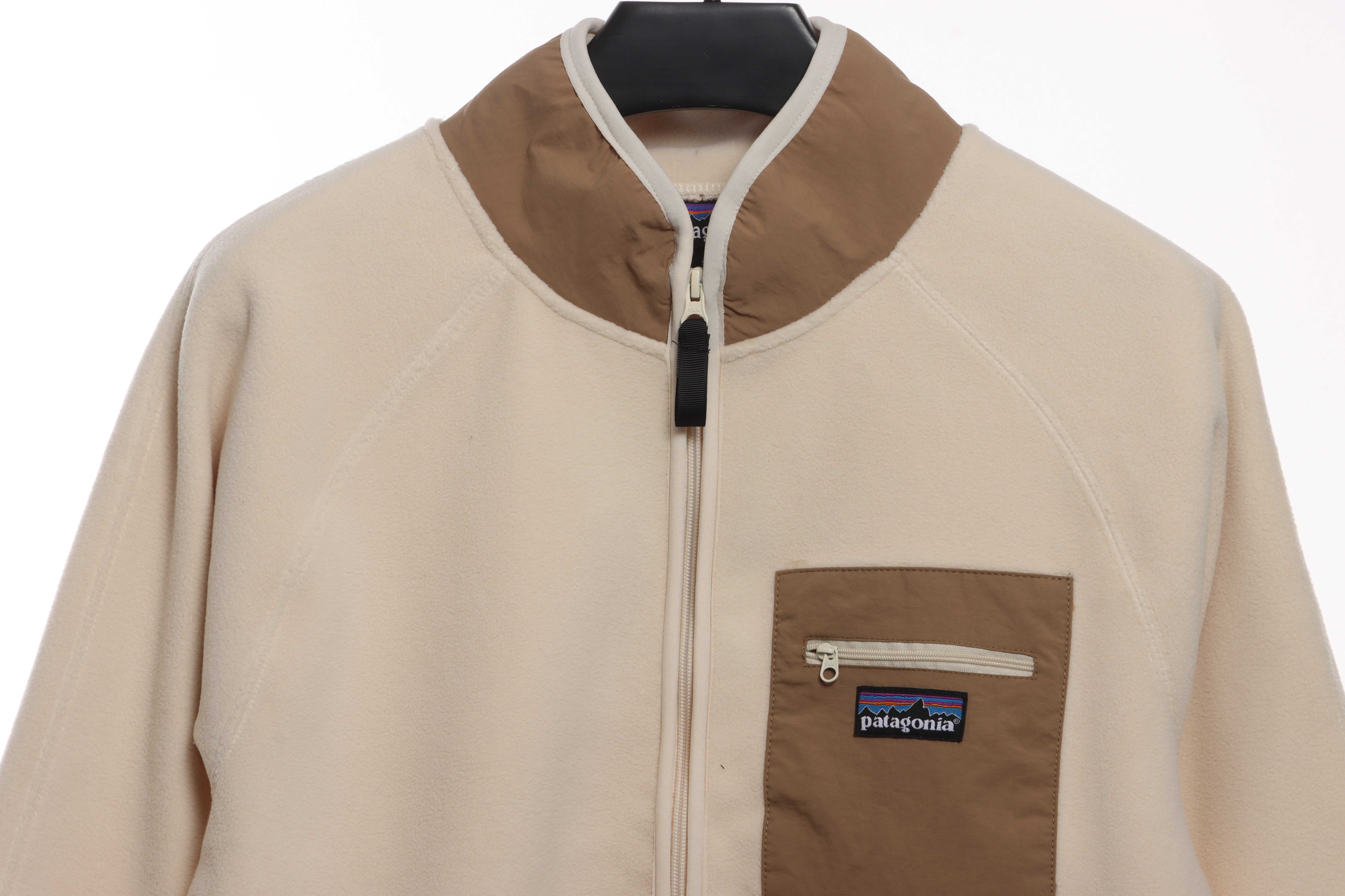 Patagonia Chest Pocket Polar Fleece Stand Collar Jacket Khaki