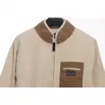 Patagonia Chest Pocket Polar Fleece Stand Collar Jacket Khaki
