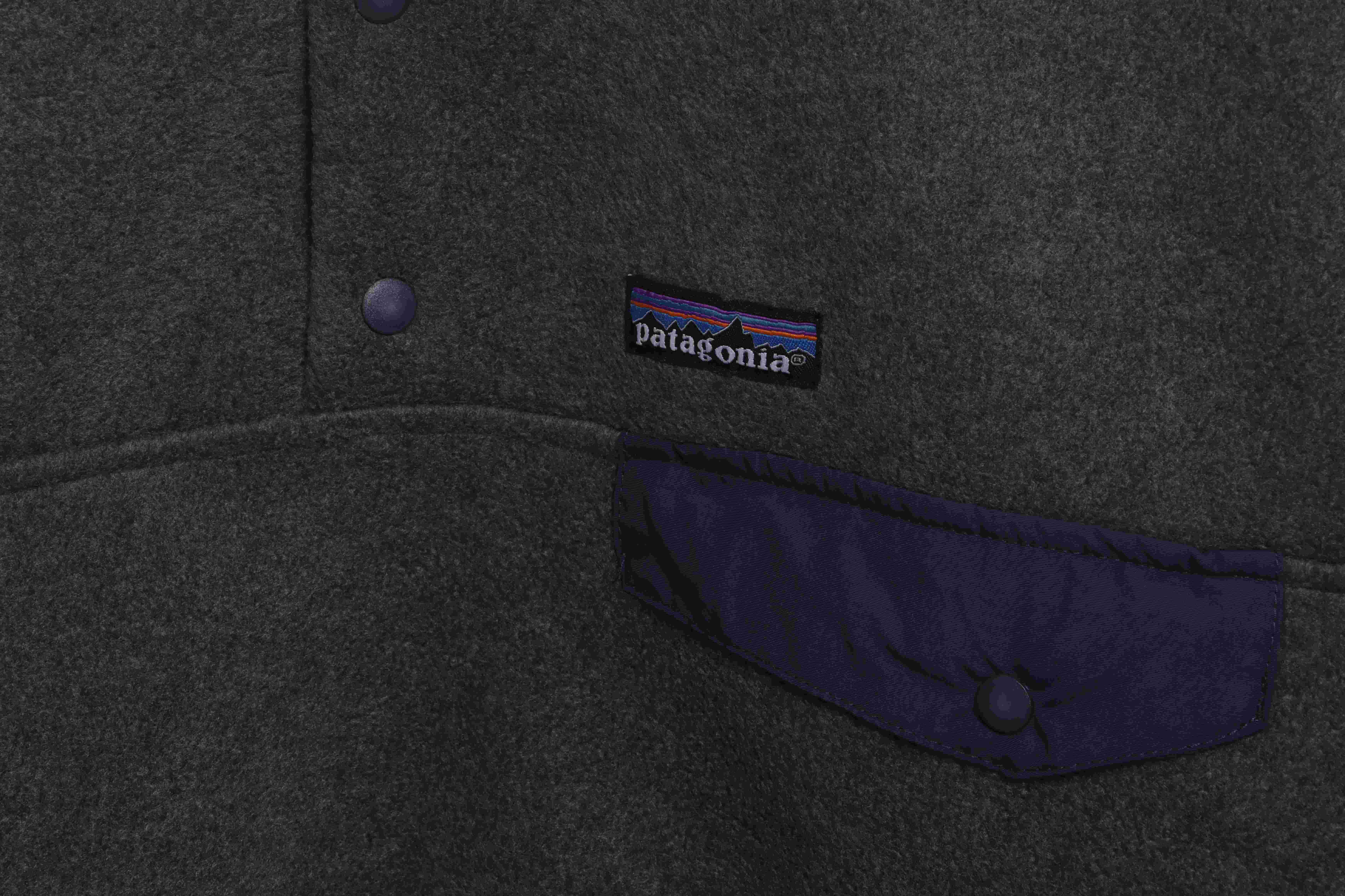 Patagonia Contrast Color Pocket Fleece Grey Purple