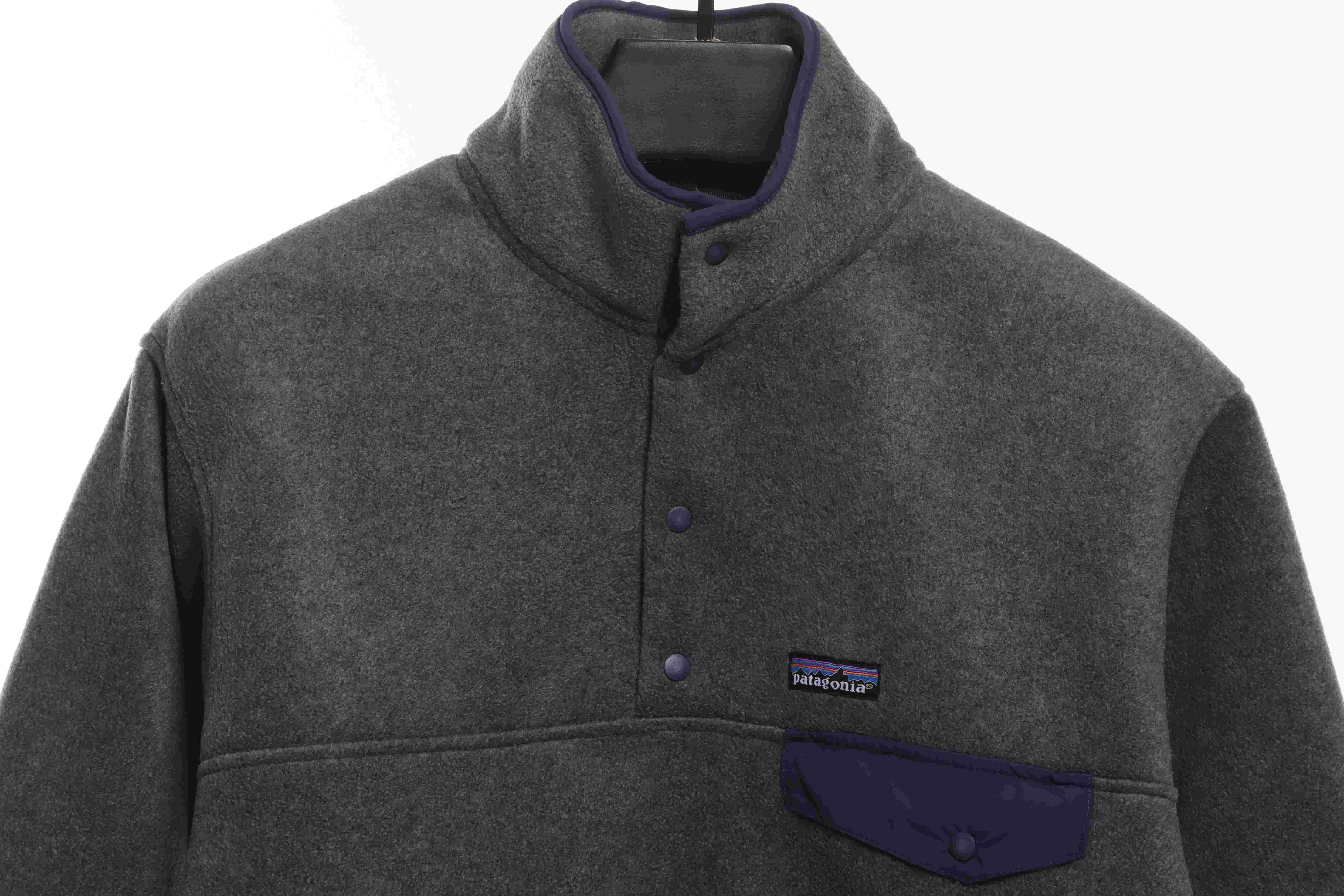 Patagonia Contrast Color Pocket Fleece Grey Purple