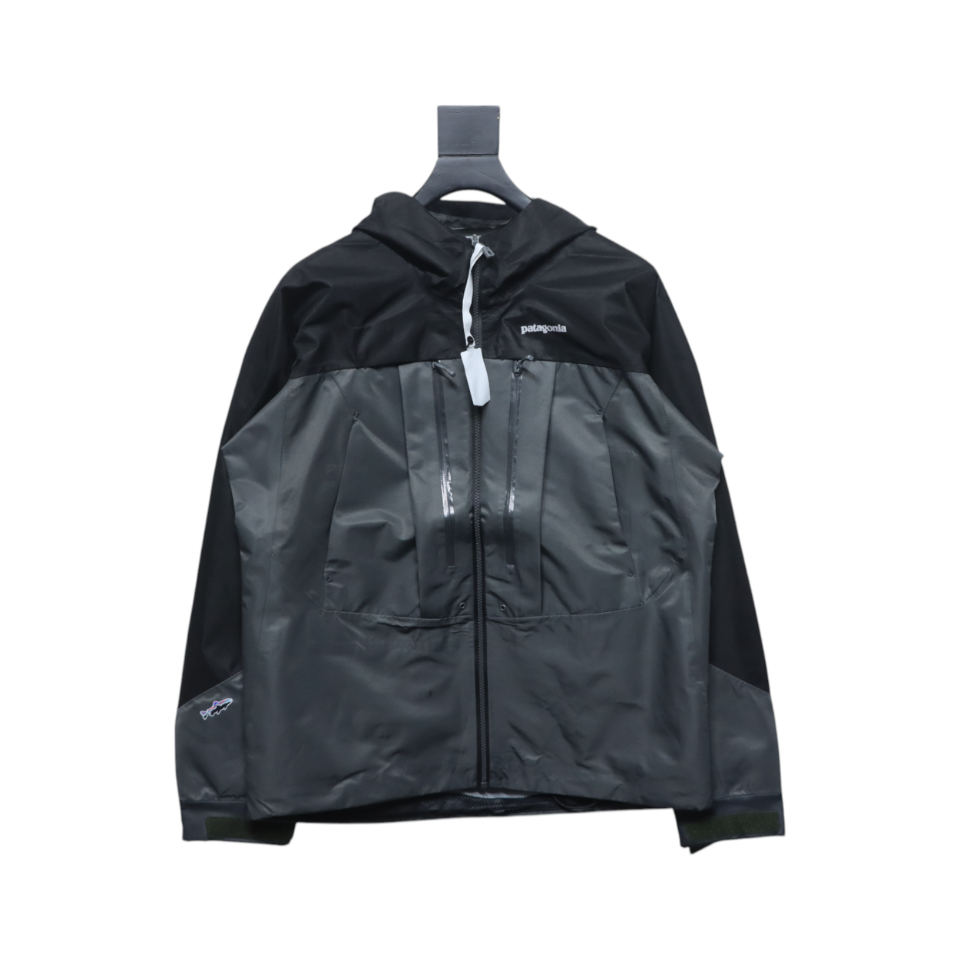 Patagonia Shark Mountain Logo Fully Rubberized Jacket Black