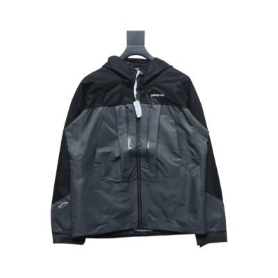 Patagonia Shark Mountain Logo Fully Rubberized Jacket Black 01