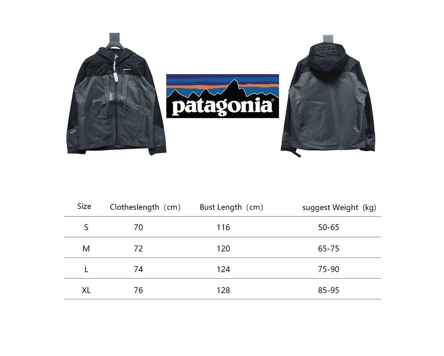 Patagonia Shark Mountain Logo Fully Rubberized Jacket Black
