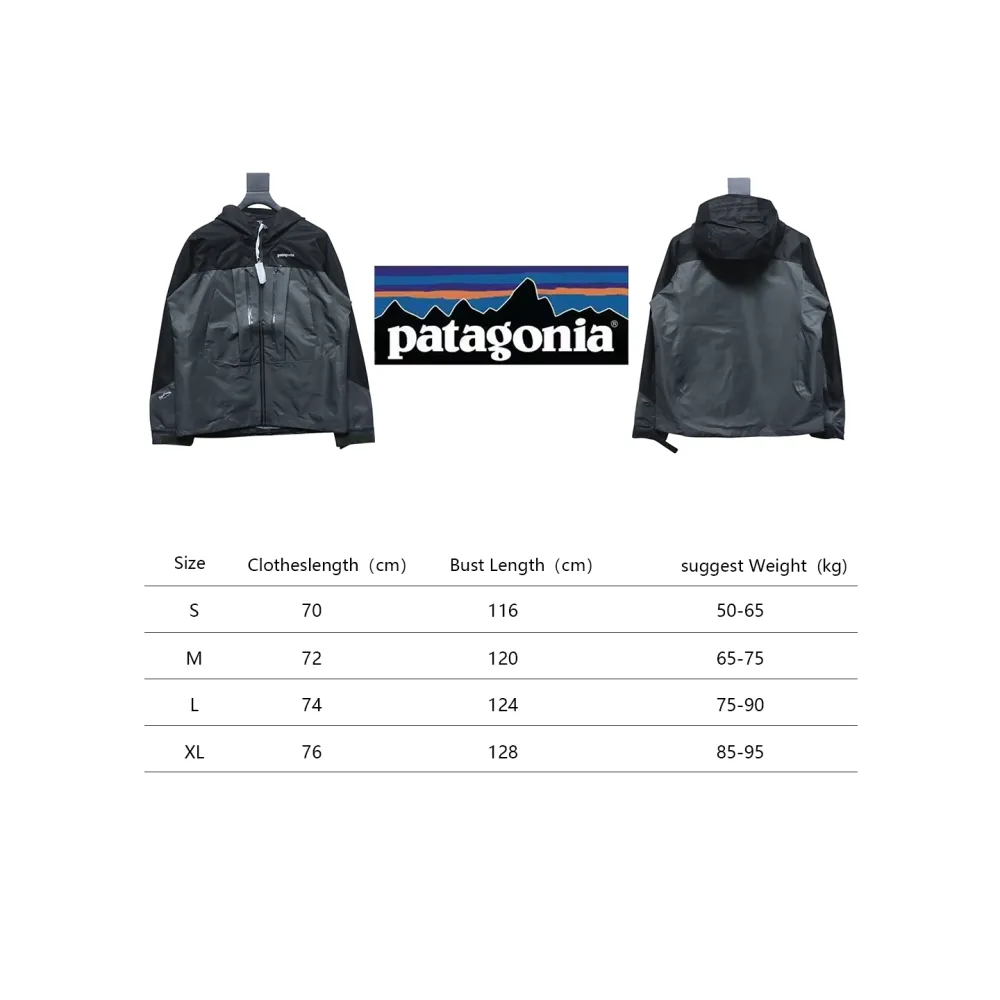 Patagonia Shark Mountain Logo Fully Rubberized Jacket Black