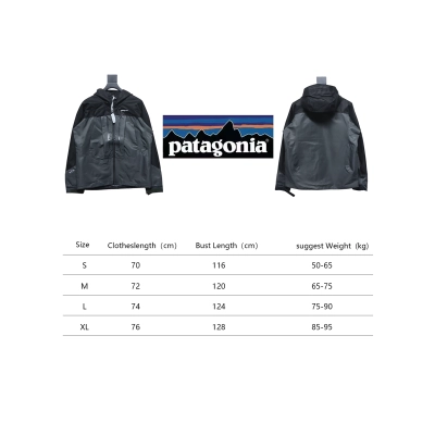 Patagonia Shark Mountain Logo Fully Rubberized Jacket Black 02