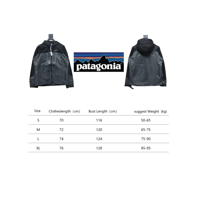 Patagonia Shark Mountain Logo Fully Rubberized Jacket Black