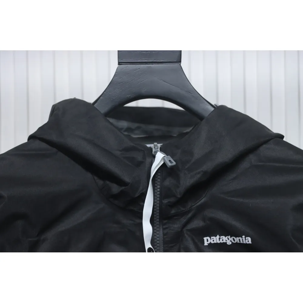 Patagonia Shark Mountain Logo Fully Rubberized Jacket Black